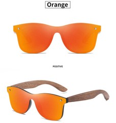 New Wood Rimless Square Polarized Sunglasses Men Fashion Wooden Temple Glasses