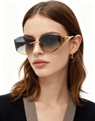 Miu Miu Sunglasses MU 8065 Gold/Gradient Brown Lens 61-17-128mm New With Case