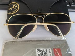 Ray-Ban RB3026 Aviator Classic Gold Frame Green Mirror Sunglasses 62mm