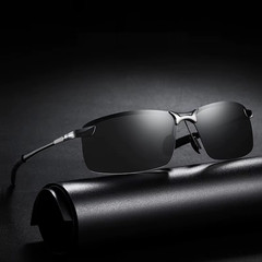 Classic Metal Men Polarized Sunglasses Fashion Driving Fishing Half Frame Retro