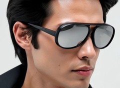 Men Women Sunglasses Round One Designer Flat Top Celebrity Fashion Thick Frame
