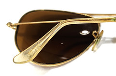 Ray Ban B&L Vintage Gold Metal Brown Aviator Sunglasses 58-14 Read