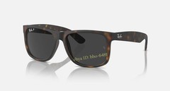 Ray-Ban Justin RB4165 Classic Polarized Sunglasses 54mm Dark Grey Matte HavanaUV