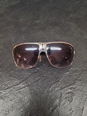 Khan Sunglasses KN-1027 CE Made In China Silver Metal Black Frames
