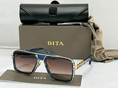Dita LXN-EVO DT DTS403-WTI-GLD-57 Matte BlUE/ Gold Metal Sunglasses Yellow Lens