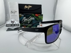 MAUI JIM RED SANDS MJ B432-2M MATTE BLACK W/ BLUE HAWAII POLARIZED SUNGLASSES