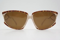 Vintage Sunglasses RODIER 286-K Brown Beige White Oval