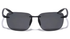 Polarized Premium Lightweight Flexible Rimless Wrap Sunglasses (FLEX-C04-BLACK)