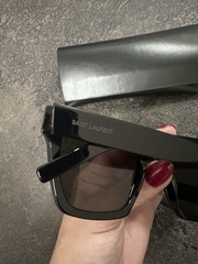 Saint Laurent SL 507 Sunglasses in Shiny Black & Solid Grey All NIB $420