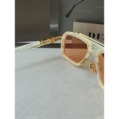 DITA LXN-EVO DTS 403 06 WHITE SWIRL YELLOW GOLD APRICOT SUNGLASSES AUTHENTIC
