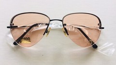 One SUNGLASSES UV400 100%UV Block Metal Black Frame+Lens D.Color+Crystal (M29)