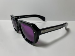 Jacques Marie Mage Taos Hopper Square Sunglasses Black Acetate Purple Glass