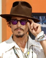 Retro Johnny Depp sunglasses artists love mens tortoise glasses purple lenses