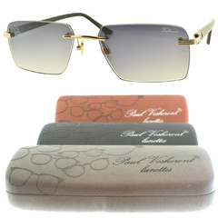 NEW PAUL VOSHERONT PV3634S C1 57-18-140 Silver Rectangle Rimless Mens Sunglasses