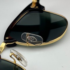 Ray-Ban RB3016 W0366 Clubmaster Sunglasses Brown Tortoise Arista Gold G-15 Green