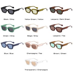 Small Rectangle Sunglasses Candy Color UV400 Square Frame Casual Travel Wear
