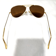 Ray Ban B&L Vintage Gold Metal Brown Aviator Sunglasses 58-14 Read