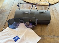 Zeiss ZS23123SLP Satin Blue Aviator Sunglasses Magnetic Clip On 56-14-140 NWT