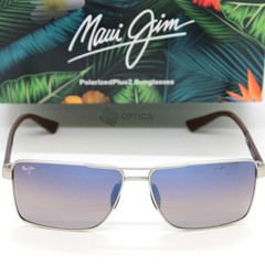NEW Maui Jim PIHA Polarized Sunglasses Matte Silver / Dual Mirror Lens DBS621-17