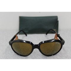 Bolle Sunglasses Unisex Black Acrylex Glacier Leather Side Shields Vintage