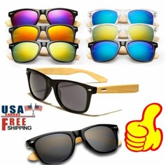 Bamboo Sunglasses Wooden Retro Vintage Wood Mirror Fishing Polarized Glasses New