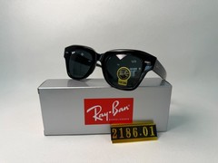 RayBan State Street Geometric Thick Square Polarized Sunglasses RB2186 Black