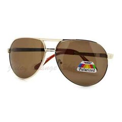 Polarized Lens Round Pilot Sunglasses Classic Metal Frame Unisex