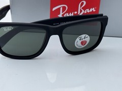 NEW Ray-Ban RB4165 622/55 JUSTIN Matte Black/Polarized Blue Mirror Sunglasses 54