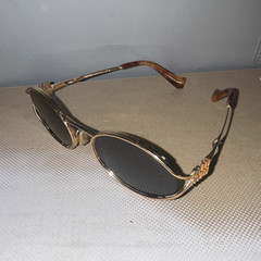 Miu Miu Oval Sunglasses Gold Metal Frame black Tinted, great condition , gifted