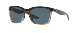 Costa Del Mar Anaa Black on Brown Square Plastic Unisex Sunglasses