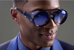 Dark Black Lens Sunglasses Street Wear Wrap Around UV400 Protection Classic New