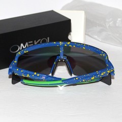 OMEKOL Sport Sunglasses polarized Unisex Adults UV400 blue green yellow