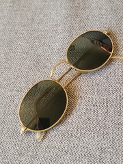 Vintage 60’s B&L Ray-Ban Oval Round Aviator Sunglasses 48mm Gold Green Lens USA