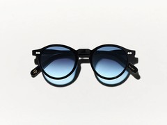 Moscot Miltzen Black with Custom Made Tints Demin Blue Sunglasses 49mm