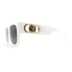 SQUARE GOLD LION HEAD MEDALLION SUNGLASSES CLASSIC CASUAL RETRO DESIGNER SHADES