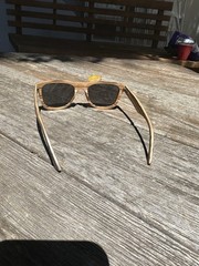 Square Rim Abalone Shell Polarized Sunglasses Lightweight Zebrawood Unisex