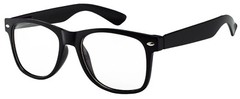 BLACK SHINY GLASSES CLEAR LENS CLASSIC VINTAGE RETRO SUNGLASSES SHADES UVB UVA