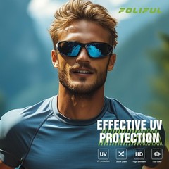3 Pack Polarized Sports Sunglasses for Men, Mens Sunglasses Wrap Around UV Prote