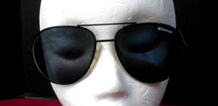 BLACK RETRO VINTAGE SUPER DARK LENS POLICE PILOT UV SUNGLASSES METAL FRAMES NOS