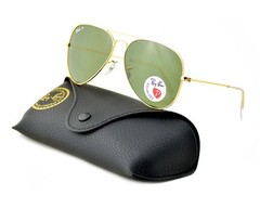 Ray-Ban RB3025 Sunglasses Aviator Classic 58mmGold Frame Polarized Green Lens