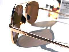 NEW REVO RELAY PETITE 2 Shiny Gold POLARIZED Evergreen Lens Sunglass 2156 04 GN