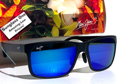 Maui Jim RED SANDS Matte Black POLARIZED Blue READERS +2.5 Sunglass B432-2M25