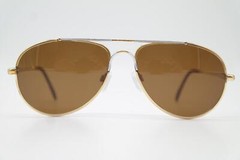 Vintage Sunglasses RODIER MR 720 Gold Silver Oval