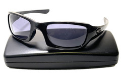 Vintage OAKLEY FIVES 3.0 03-430 Black Plastic Rectangular Wrap Sunglasses USA