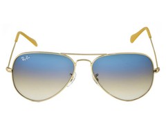 Ray-Ban RB3025 Aviator Gradient Gold Frame Light Blue Lens 58mm Unisex