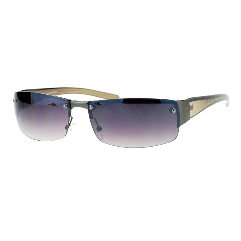 Half Rim Rimless Style Rectangular Sunglasses Unisex Classic Fashion UV 400