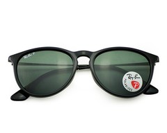 Ray-Ban Women Sunglasses RB4171 Erika Black Frame Polarized Green Lens 54mm