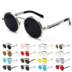 Retro Steampunk Sunglasses Trendy Round Metal Frame Sun Glasses UV400 Protection