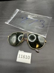 VINTAGE B&L RAY BAN W1081 G15 TEA CUP GOLD PLATED AVIATOR SUNGLASSES