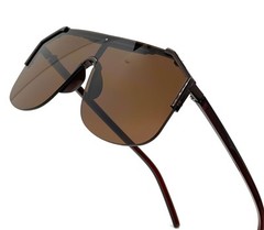 Irregular Frameless Mirrored One-piece Oversized Shades Sunglasses Men Shades